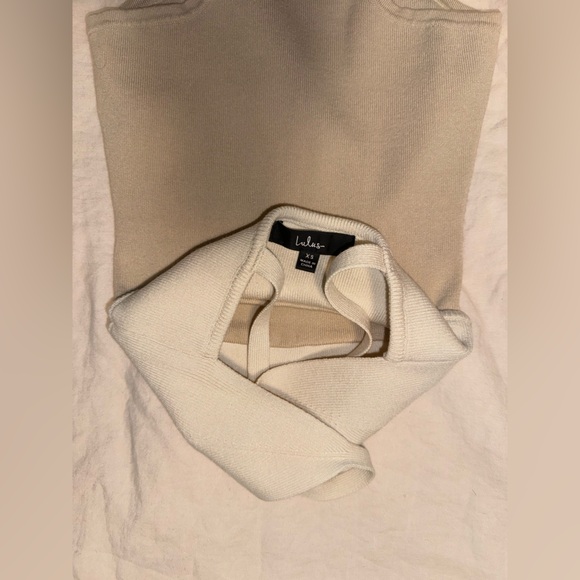 Lulus Trendy Demeanor Ivory And Beige Color Block Sleeveless Bodysuit - Size XS - Picture 8 of 11